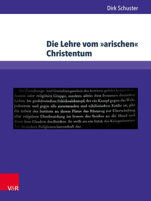 cover image of Die Lehre vom »arischen« Christentum